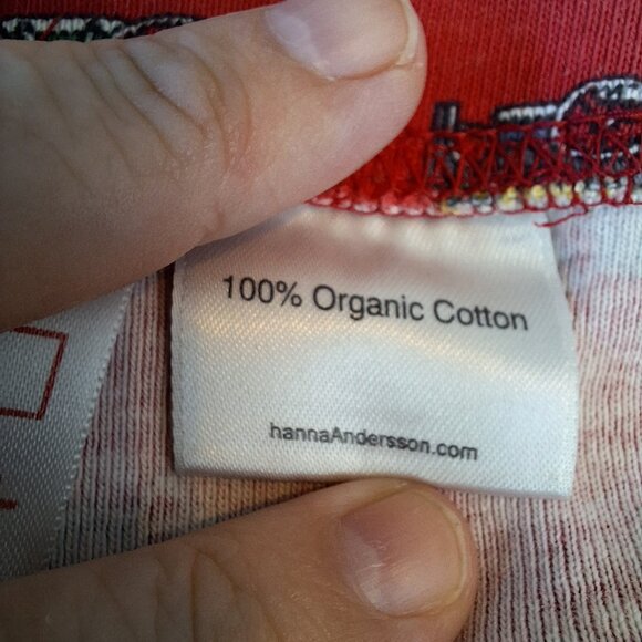 Hanna Andersson Size US 10‎ EU 140 Organic Cotton Long John Pajamas Red Trains - Picture 6 of 11